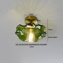 Ljojo Modern Amber Glass LED Ceiling Lights with Copper Socket for Home Decoration
