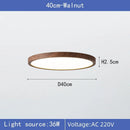 Circular Wood Grain LED Ceiling Light 3-color Kitchen Bathroom Bedroom Ultra-thin Ceiling Lamp by Ljojo