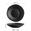 Ljojo Matte Striped Ceramic Deep Plate Set - Creative Tableware for Restaurants
