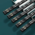 Ljojo 5 Pairs Alloy Chopsticks Sushi Sticks Reusable Home Kitchen Tableware