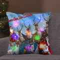 Ljojo LED Retro Santa Christmas Lights Pillowcase Home Decor 45x45