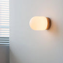 Ljojo LED Glass Wall Lights: Nordic White Bedside Sconce with Switch