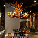 Ljojo Resin Antler Pendant Chandelier Industrial Deer Horn Lights House Decoration Fixtures