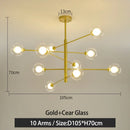 LED Chandelier Black/Gold Modern Pendant Light for Living Room - Ljojo