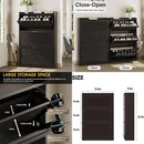 Ljojo™ 3-Door Shoe Storage Cabinet: Entryway Organizer, Freestanding Slim Design