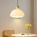 Ljojo LED Glass Chandelier for Bedroom Dining Room Table Lighting Fixture