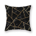 Ljojo Luxury Gold Black Geometric Marble Stripe Pillowcase