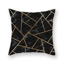 Ljojo Luxury Gold Black Geometric Marble Stripe Pillowcase