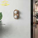 Ljojo Minimalist Designer Solid Wood Glass LED Wall Lamp Double Head for Living Room