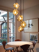 Ljojo Ice Cube Chandelier Glass Pendant Lamp Modern Dining Room Hanging Light