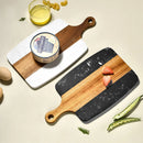 Ljojo Marble Splice Acacia Wood Chopping Board for Cheese Bread Charcuterie