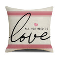 Ljojo Linen Cushion Cover 45x45 for Modern Living Room Decor & Sofa - Valentine's Day Theme