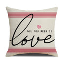 Ljojo Linen Cushion Cover 45x45 for Modern Living Room Decor & Sofa - Valentine's Day Theme