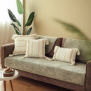 Ivory Tassel Cushion Cover - Moroccan Style Tuft - Ljojo Brand