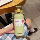 Ljojo 21oz Stainless Steel Water Bottle with Straw and Strap