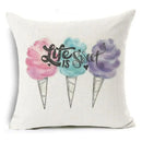 Ljojo Letter Print Pillow Case 45x45 cm Linen Cushion Cover for Home Decor