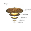 Ljojo American Circular Villa Metal LED Pendant Light Luxury Vintage Chandelier