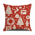Christmas Cartoon Pillowcase | Deer & Bear Print | Linen Cushion Cover | Ljojo Brand