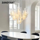 Nordic Cloud Glass LED Pendant Chandelier for Living Room Loft Villa Stylish Home Decoration by Ljojo