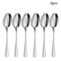 Ljojo 24-Piece Stainless Steel Silver Cutlery Set for Family, Hotel, and Restaurant