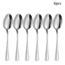 Ljojo 24-Piece Stainless Steel Silver Cutlery Set for Family, Hotel, and Restaurant