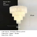 Frosted White Texture Glass Chandelier LED Lighting Fixture for Living Room Decor by Ljojo