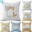 Cute Cat Pillowcase by Ljojo: Modern Design Home Decor Cushion Cover for Sofa