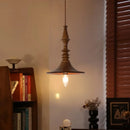 Ljojo Japanese Retro Pendant Light Solid Wood Chandelier for Dining Room Study Lamp