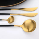 Ljojo Matte Gold Stainless Steel Cutlery Set 40Pcs