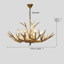 American Style Antler Deer Chandelier For Living Room - Farmhouse Hanging Light by Ljojo