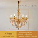 Ljojo Luxury Crystal Chandelier for Living & Dining Room - Elegant Golden Villa Candles Hanging Light