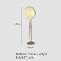 LED Floor Lamp Chrome Metal White Acrylic Ball Standing Light Living Room Home Decoration by Ljojo