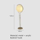 LED Floor Lamp Chrome Metal White Acrylic Ball Standing Light Living Room Home Decoration by Ljojo