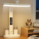 LED Clock Table Lamp USB Chargeable Dimmable Foldable Desk Lamps by Ljojo - Study Lighting