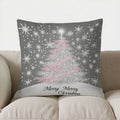 Ljojo Merry Christmas Snowflake Tree Pillow Cover for Sofa, Bedroom, Car