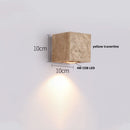 Ljojo LED Wall Light: Modern Nordic Yellow Travertine Glass Bedside Lamp
