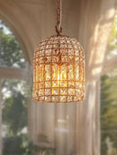 French Vintage Gold Crystal Pendant Light for Living Dining Room - Ljojo