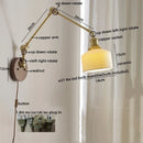 Ljojo LED Wall Light Fixture Modern Style Walnut Copper Bedroom Living Room Bedside Lamp