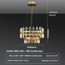 Ljojo Luxury Crystal LED Chandelier: High-end Designer Circular Art Indoor Lighting.