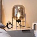 Nordic Style Smoke-Gray Glass Floor Lamp Industrial Indoor Lighting for Living Room Bedroom by Ljojo