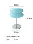 Ljojo Macaron Glass Table Lamp Trichromatic Dimming for Living Room, Bedroom Atmosphere