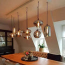 Modern Smoky Gray Glass Chandelier for Dining Kitchen Living Room Ljojo Nordic Pendant Light