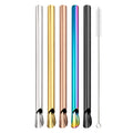 Ljojo 304 Stainless Steel Bubble Tea Straw Set with Straw Brush Spoon