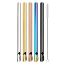 Ljojo 304 Stainless Steel Bubble Tea Straw Set with Straw Brush Spoon