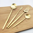 Ljojo Matte Stainless Steel Teaspoon Set for Dessert, Coffee, Ice Cream - 6 Pcs