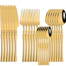 Ljojo 24-Piece Stainless Steel Cutlery Set - Knife Fork Spoon Dinnerware Silverware