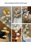 LED Lotus Leaf Design Staircase Chandelier - Modern, Long, Villa - Ljojo