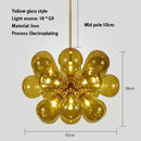 Ljojo LED Bubble Ball Glass Chandelier Modern Living Room Decor Blue Pink Hanging Light