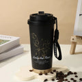 Ljojo 500ml Stainless Steel Vacuum Insulated Coffee Cup Straw Mug