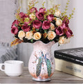 Ljojo™ Ceramic Vase & Flower Arrangement Set - Home Decor Crafts
